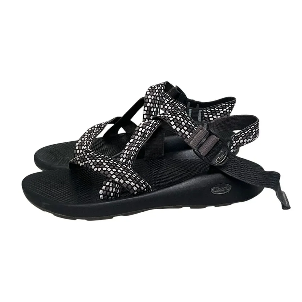 Chaco ZX/1 Sandals Mens 12 Black White Strappy Hiking Water Sport Outdoor